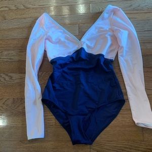 Mariia long sleeve color block leotard